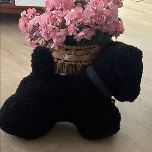 Pottery Barn Scottish Terrier faux fur pillow w/ bell